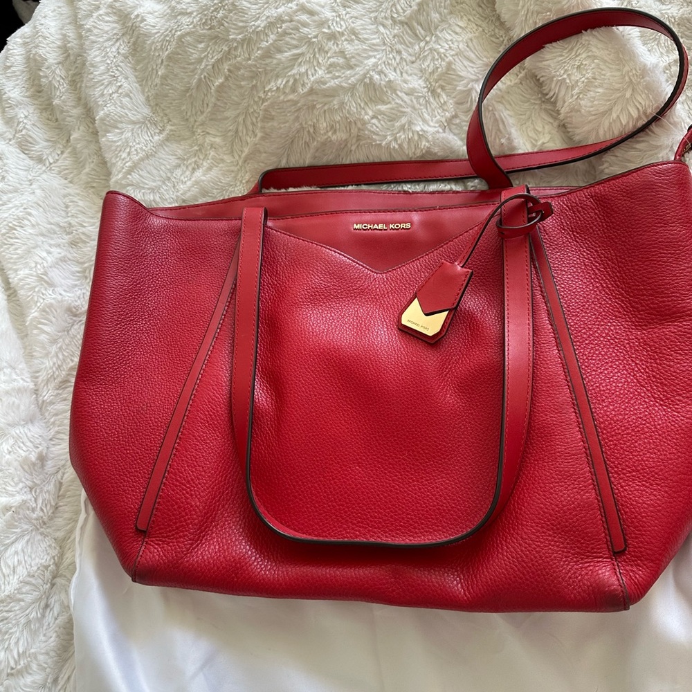 Michael Kors Large Red purse with dust bag